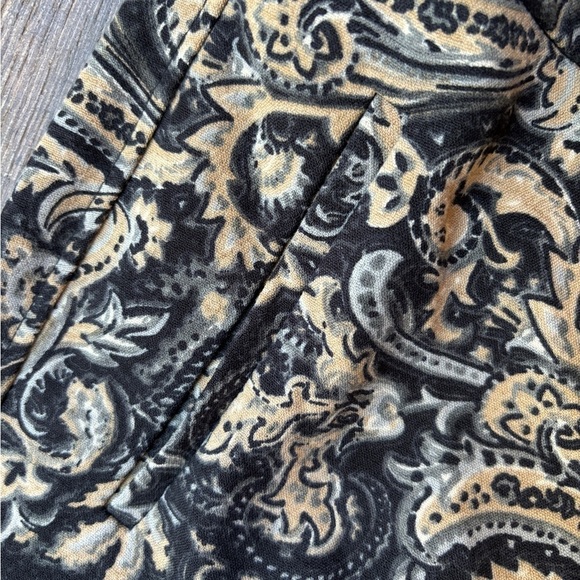 Talbots Hampshire Paisley Ankle Pants Black/Gray/Beige Women's Size 6 - Picture 8 of 16